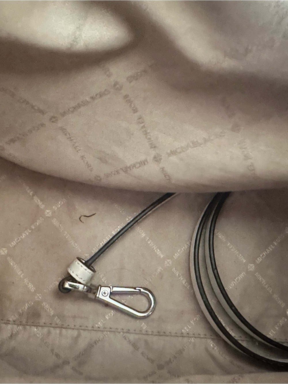Michael Kors White Leather Satchel with Logo Charm - Picture 6 of 9